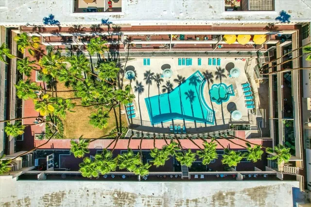 a view of a building with a outdoor space