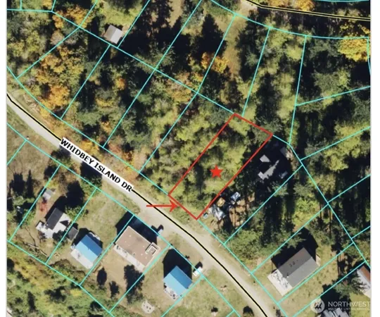 an aerial view of a residential houses