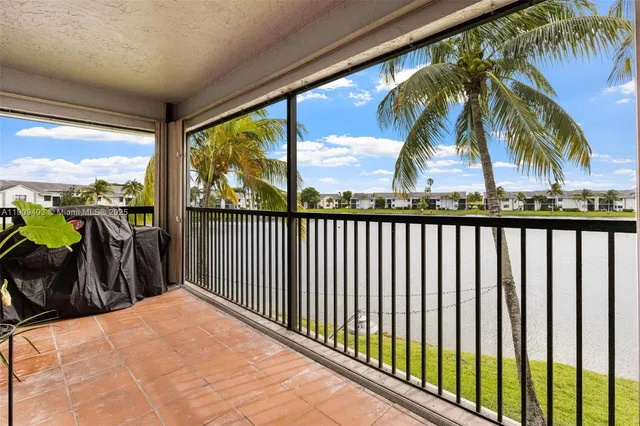 a view of a lake from a yard