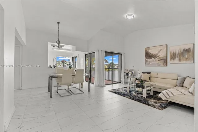 a living room with furniture