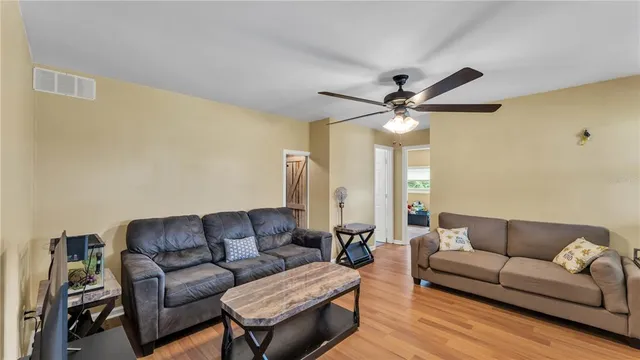 a living room with furniture