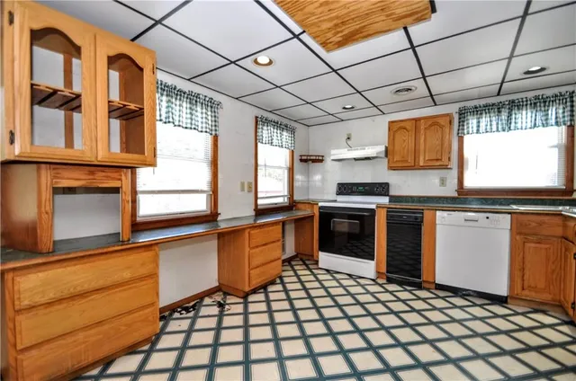 a view of a balcony with wooden floor