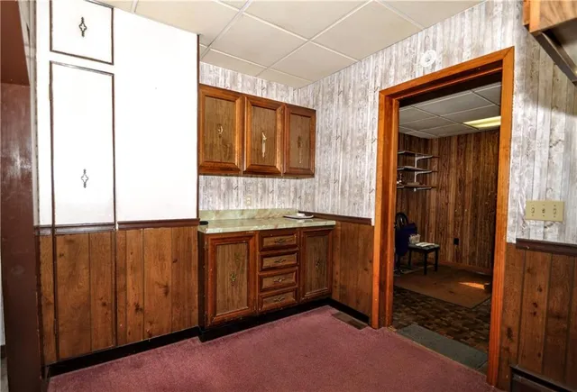 a view of a wooden door