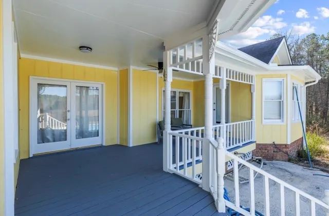 a view of a house with a deck