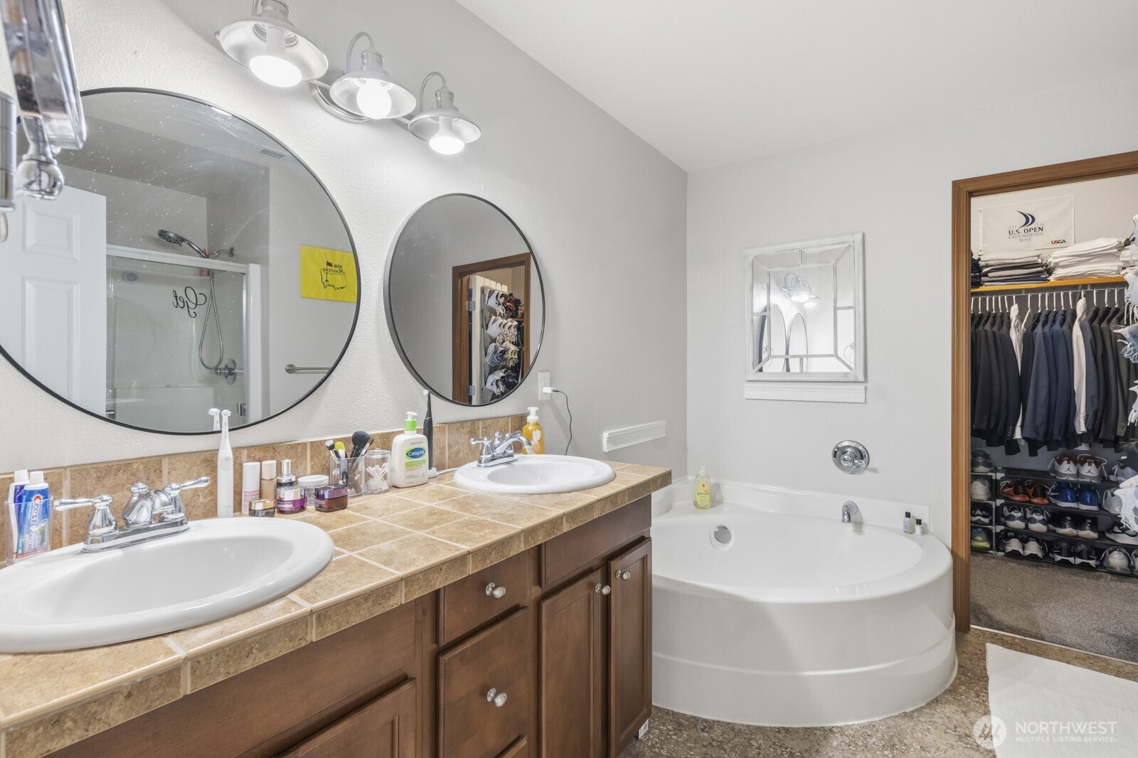 1804 Harborview Drive Aberdeen, WA 98520 - Photo 16 of 30 a bathroom with a sink double vanity and a mirror