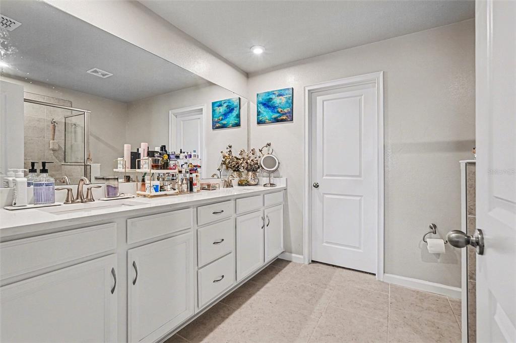 2361 Summerlit Street Lutz, FL 33558 - Photo 22 of 31 a bathroom with a sink mirror and cabinets