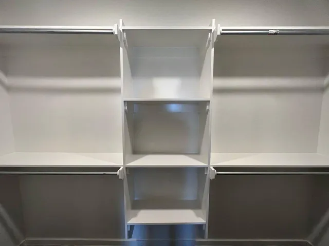 a close view of closet