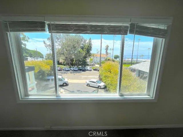 a view of a glass door with a from a window