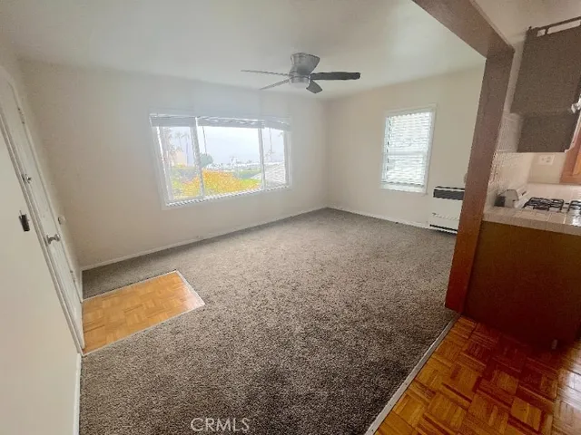 an empty room with windows