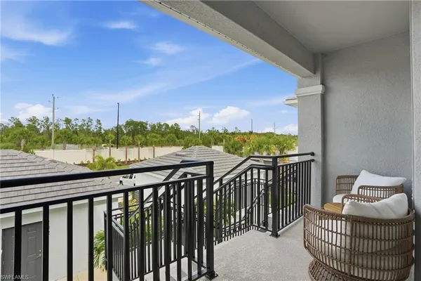 a view of a city from a balcony