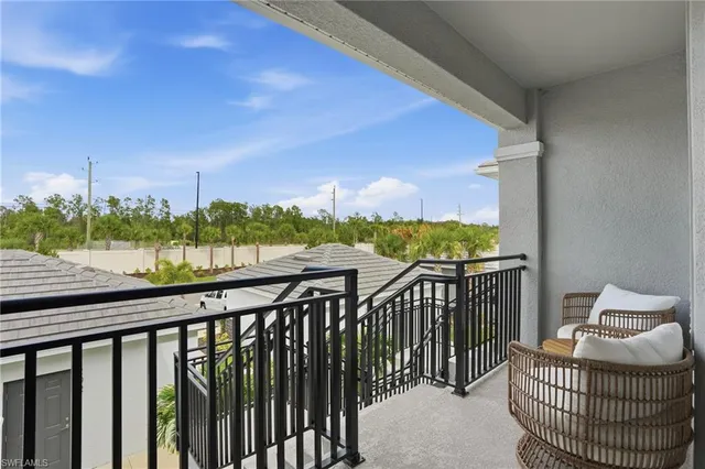 a view of a city from a balcony