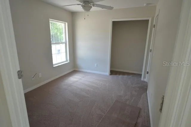 an empty room with a window