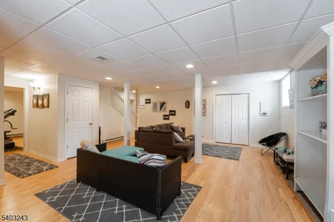 a living room with furniture