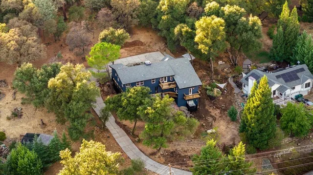 a backyard of house with seating space