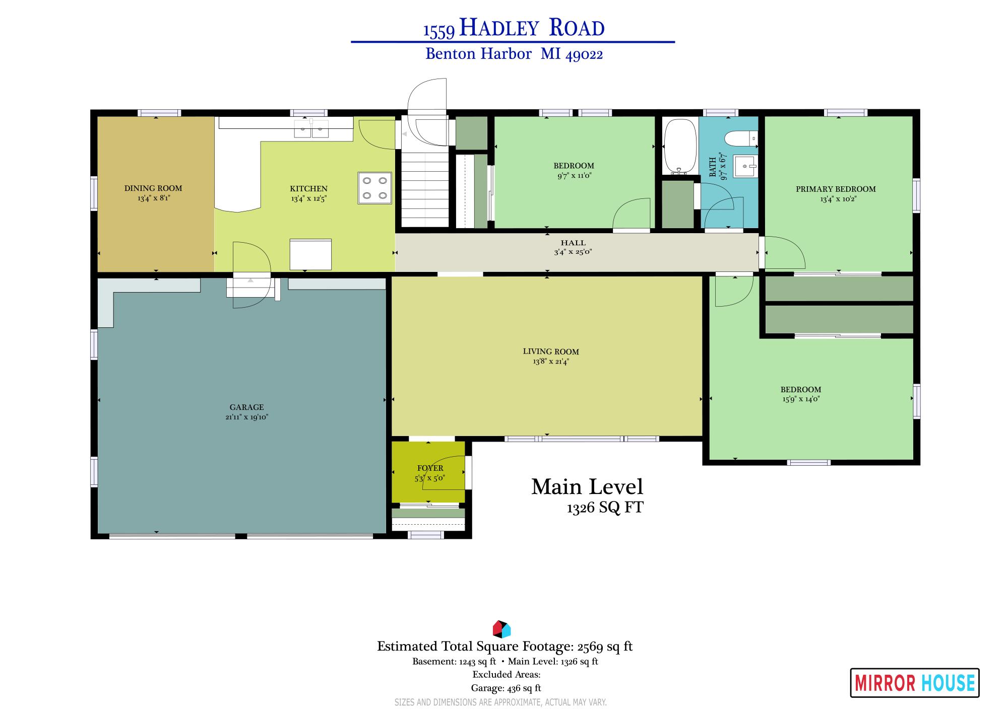 1559 Hadley Road Benton Harbor, MI 49022 - Photo 28 of 30 Main level floor plan