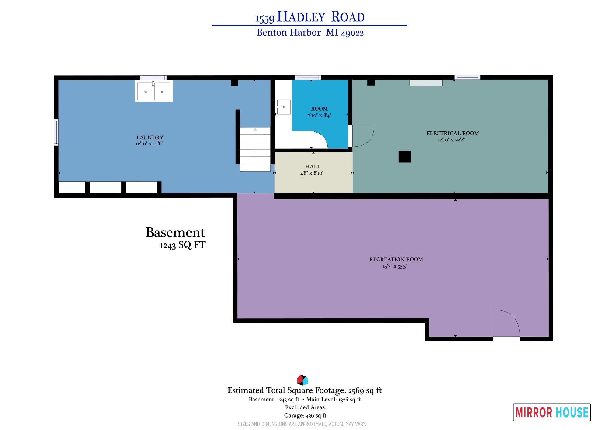 1559 Hadley Road Benton Harbor, MI 49022 - Photo 29 of 30 Basement floor plan