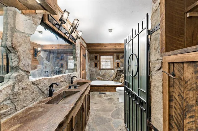 a outdoor space with patio area