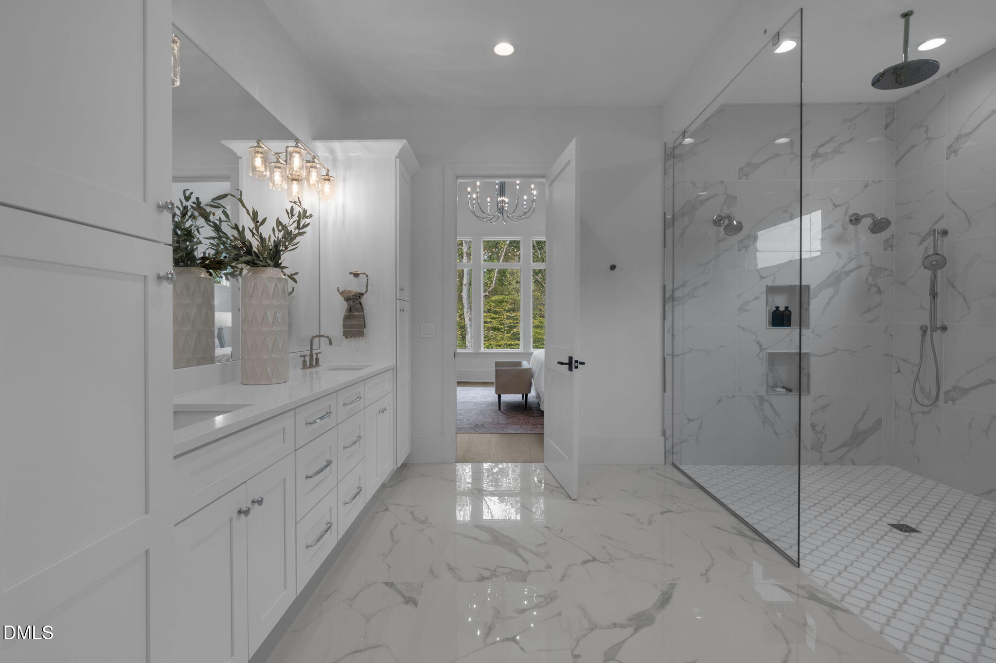 1609 Legacy Ridge Lane Wake Forest, NC 27587 - Photo 37 of 71 a bathroom with a double vanity sink mirror and shower