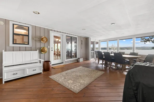 a view of a terrace with seating space