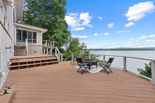 a view of a terrace with seating area