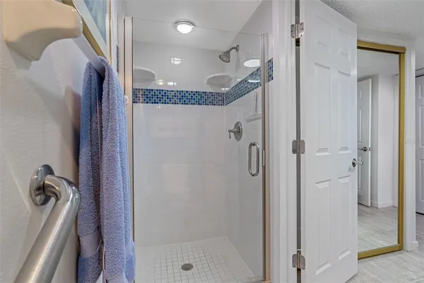 a bathroom with a shower