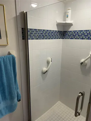 a bathroom with a shower