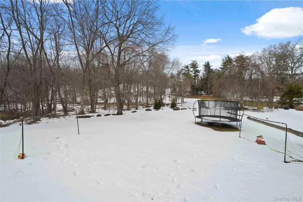 a view of outdoor space with pool and trees