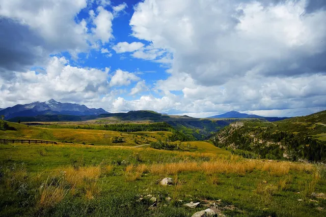a view of an outdoor space and mountain view