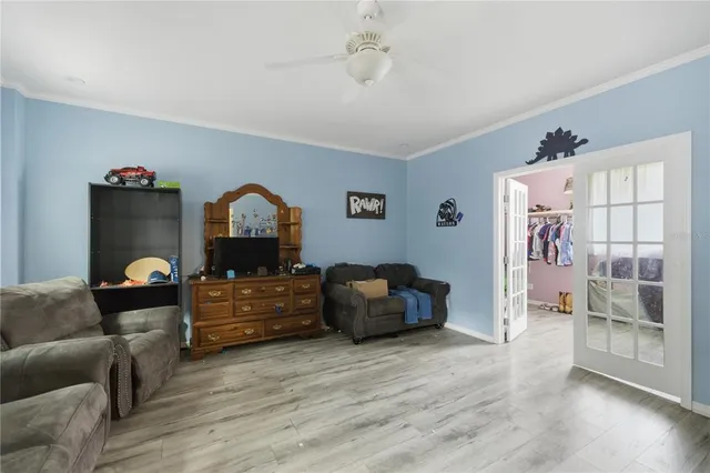 an empty room with a window