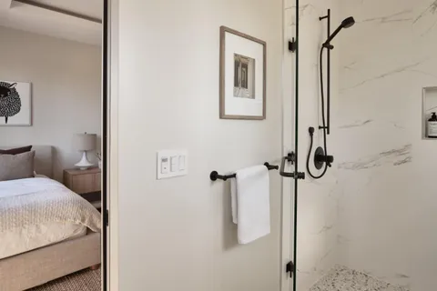 a bathroom with a shower