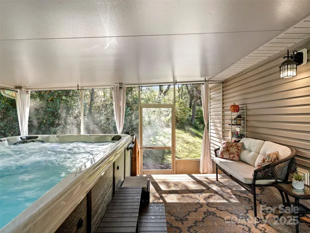 a living room with a couch and a table