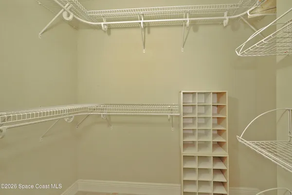 a view of a room with empty racks