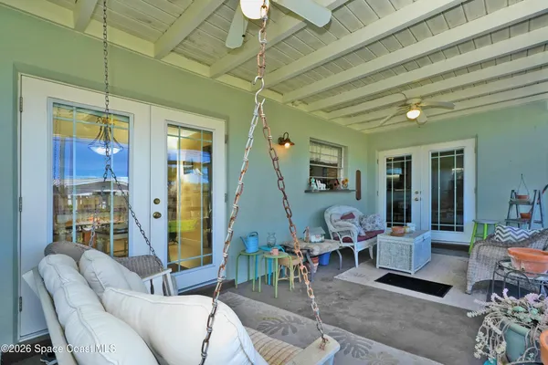 a living room with furniture