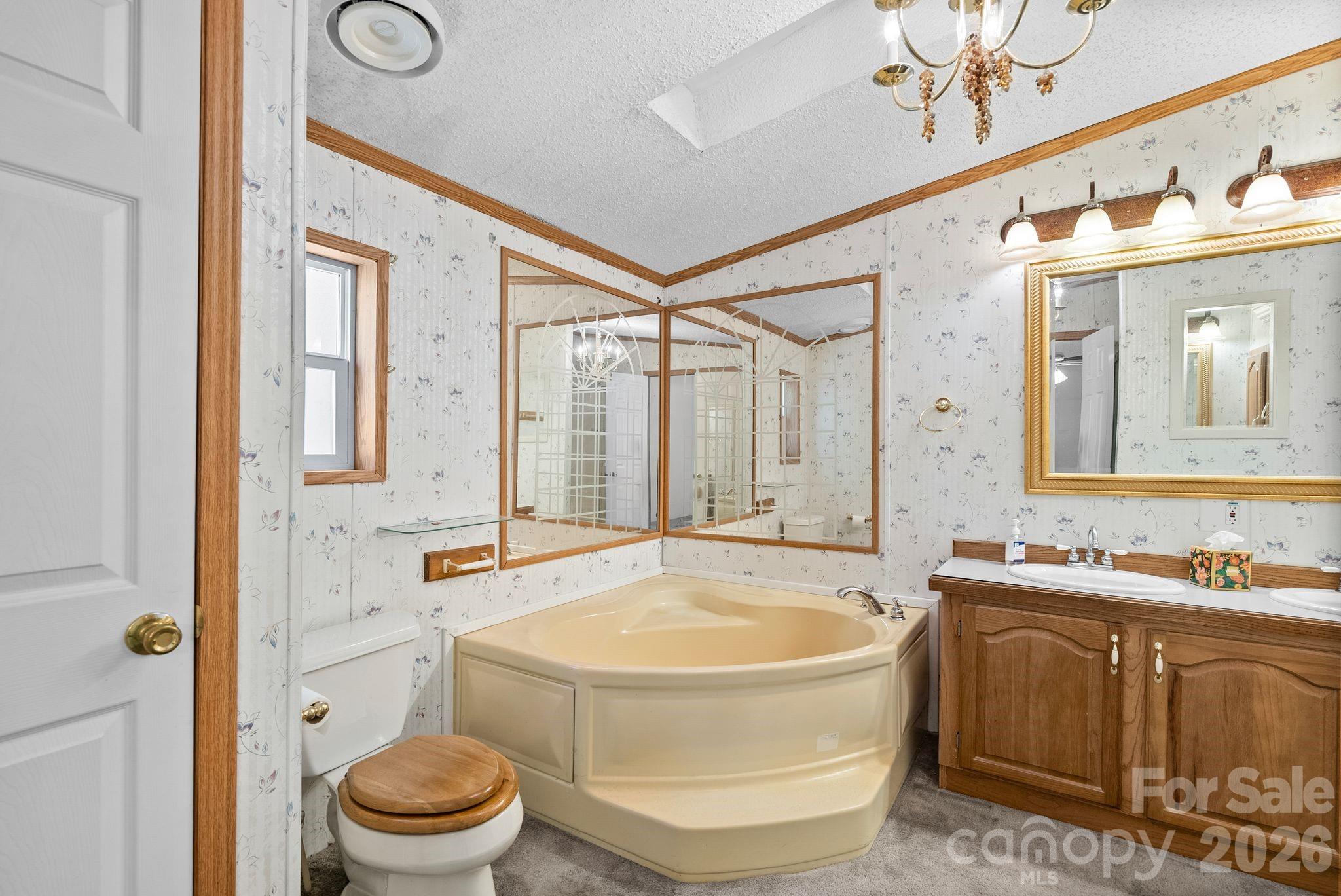 133 Spivey Mountain Road Asheville, NC 28806 - Photo 28 of 40 a bathroom with a sink a toilet a mirror and bathtub