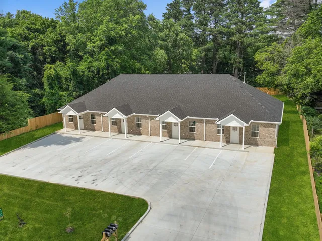 an aerial view of a house