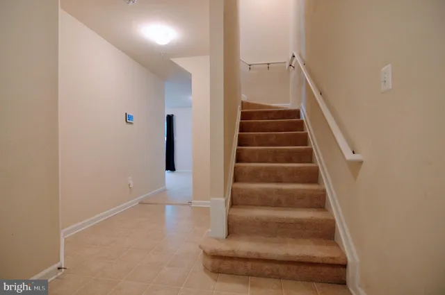 a view of a room with a window