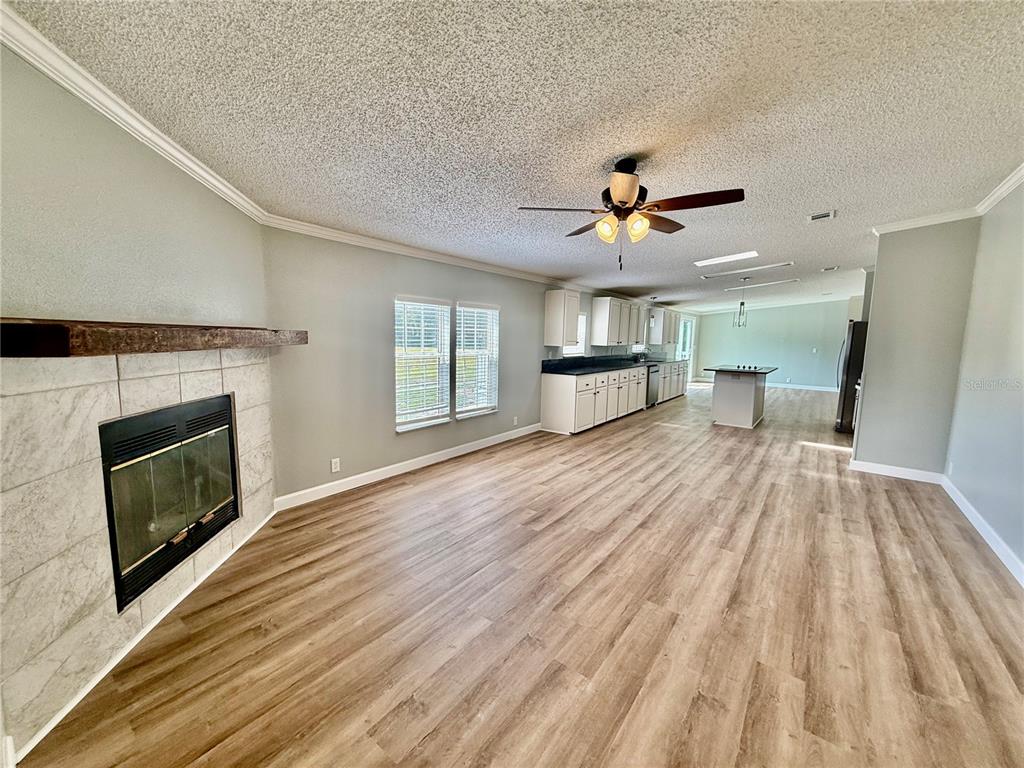 1070 Southwest Mauldin Avenue Lake City, FL 32024 - Photo 16 of 31 a view of empty room with a fireplace and wooden floor