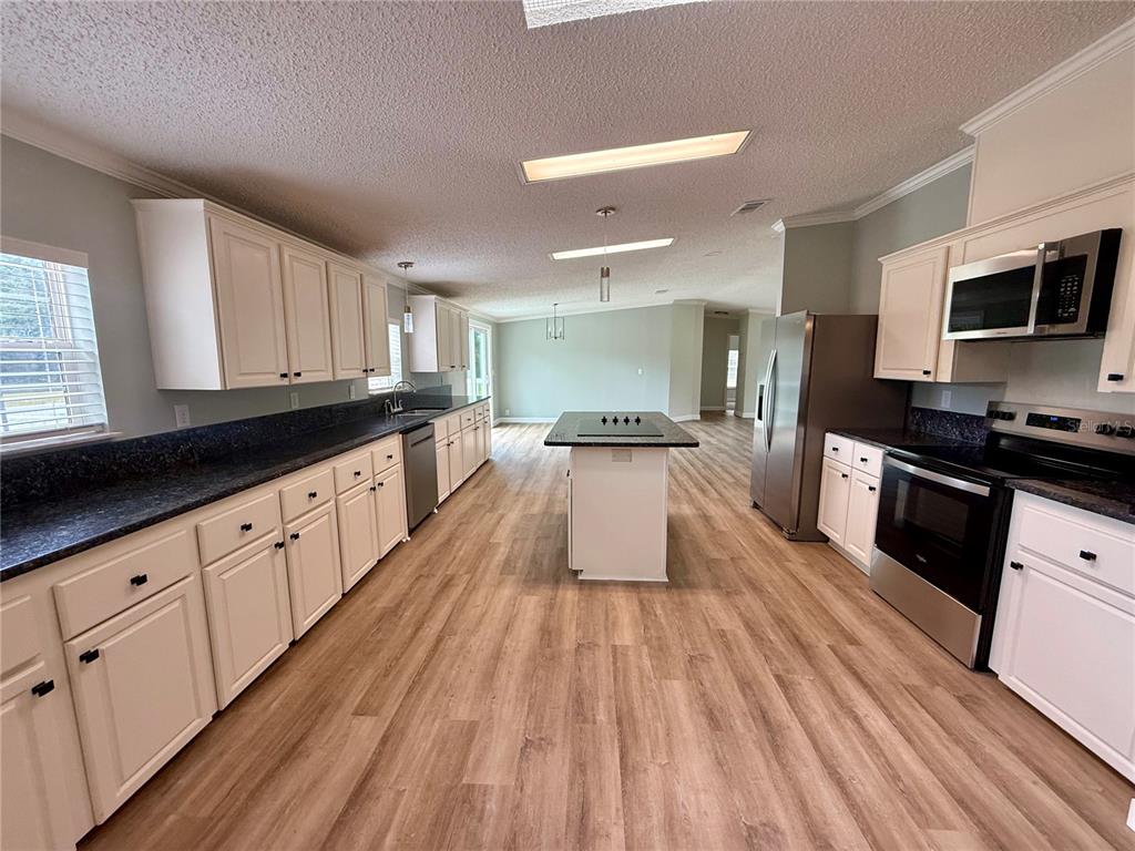 1070 Southwest Mauldin Avenue Lake City, FL 32024 - Photo 9 of 31 a large kitchen with cabinets wooden floor and stainless steel appliances