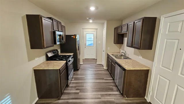 a view of a room with a fan