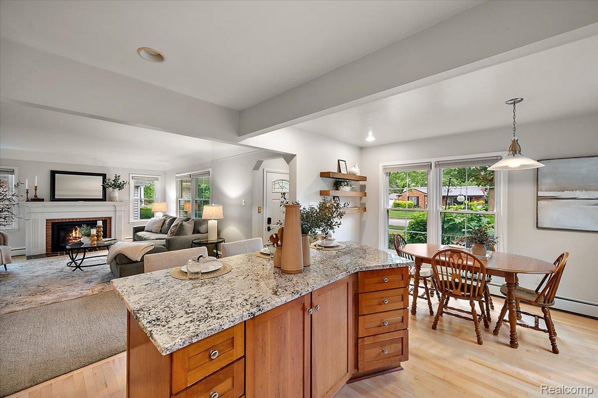 4403 Amherst Road Royal Oak, MI 48073 - Photo 13 of 60 View across Kitchen Island into Living Room