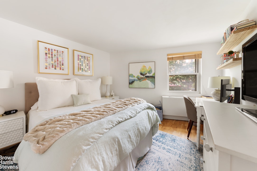 350 West 14th Street, Unit 2D Manhattan, NY 10014 - Photo 3 of 6 a bedroom with a bed and wooden floor