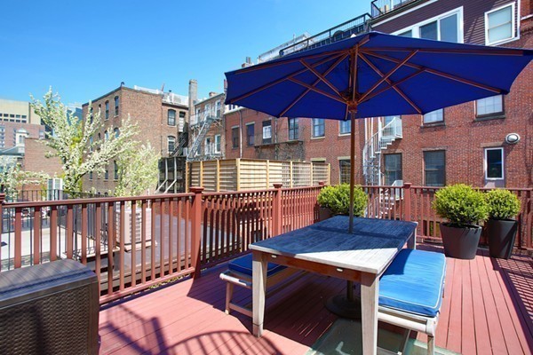 123 Charles Street, Unit 3 Boston, MA 02114 - Photo 16 of 18 a view of a balcony with furniture and wooden floor