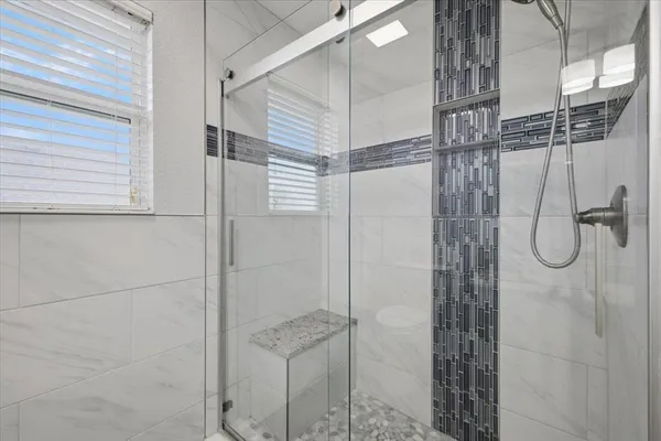 a bathroom with a shower
