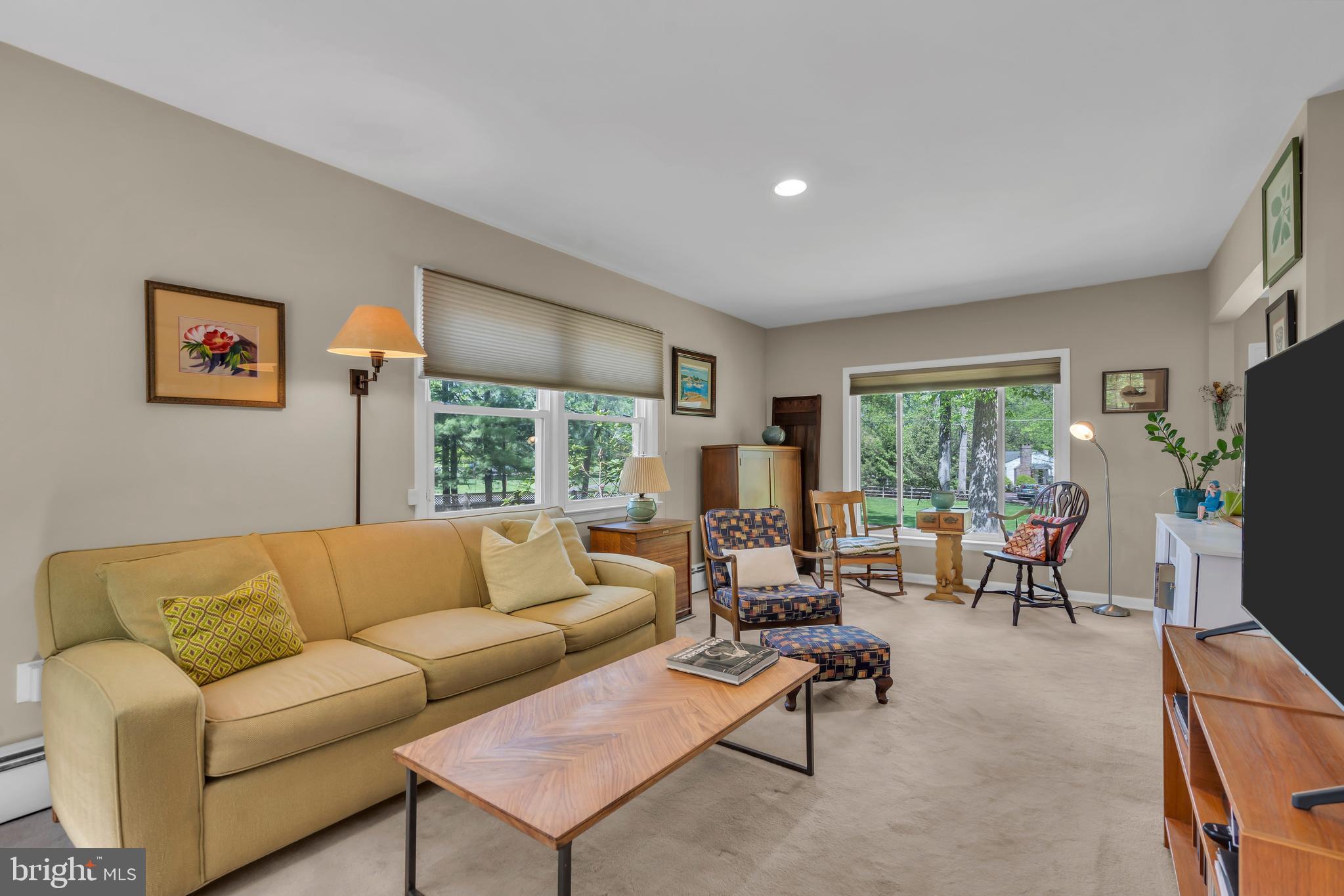 801 Mt Lucas Road Princeton, NJ 08540 - Photo 14 of 39 a living room with furniture and a flat screen tv