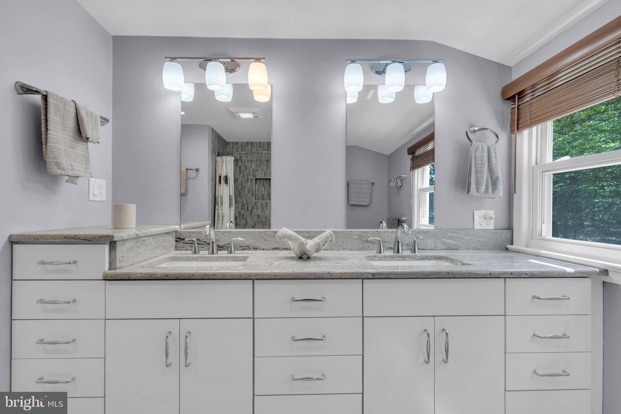 801 Mt Lucas Road Princeton, NJ 08540 - Photo 24 of 39 a bathroom with a double vanity sink and a mirror