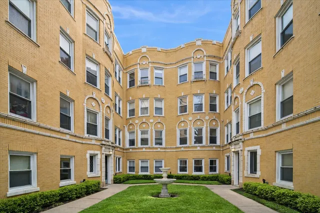 front view of a brick building