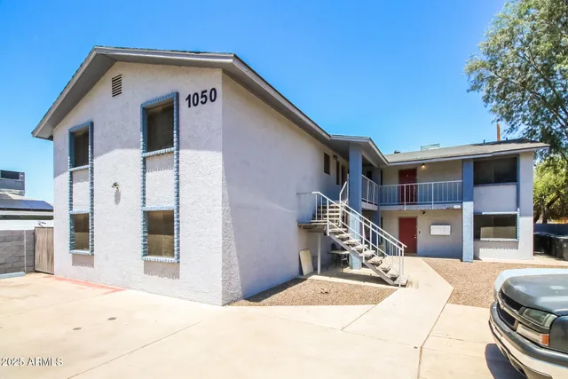 a front view of a house with a slide