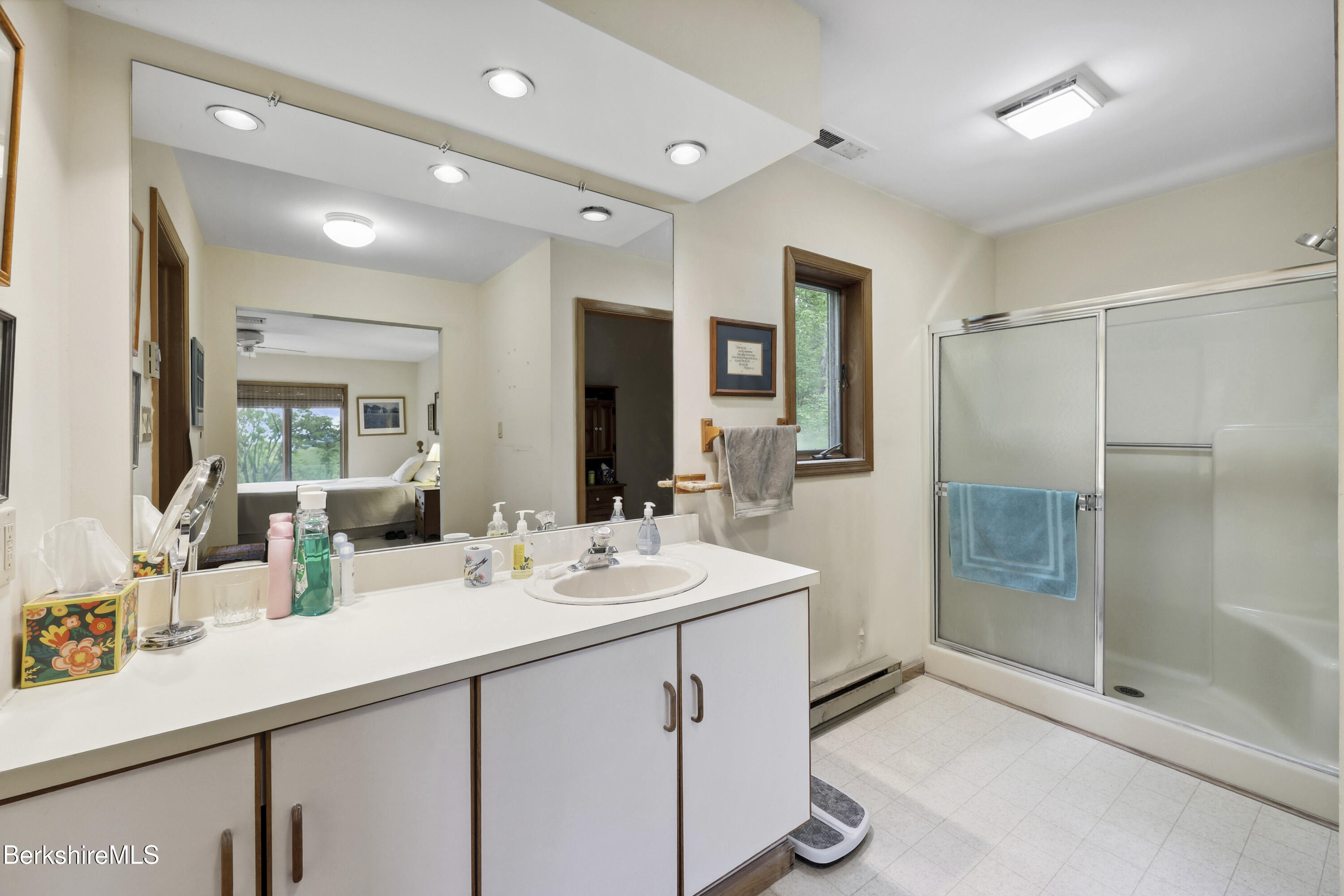 29 Old Village Road Alford, MA 01230 - Photo 36 of 72 a bathroom with a double vanity sink mirror and shower