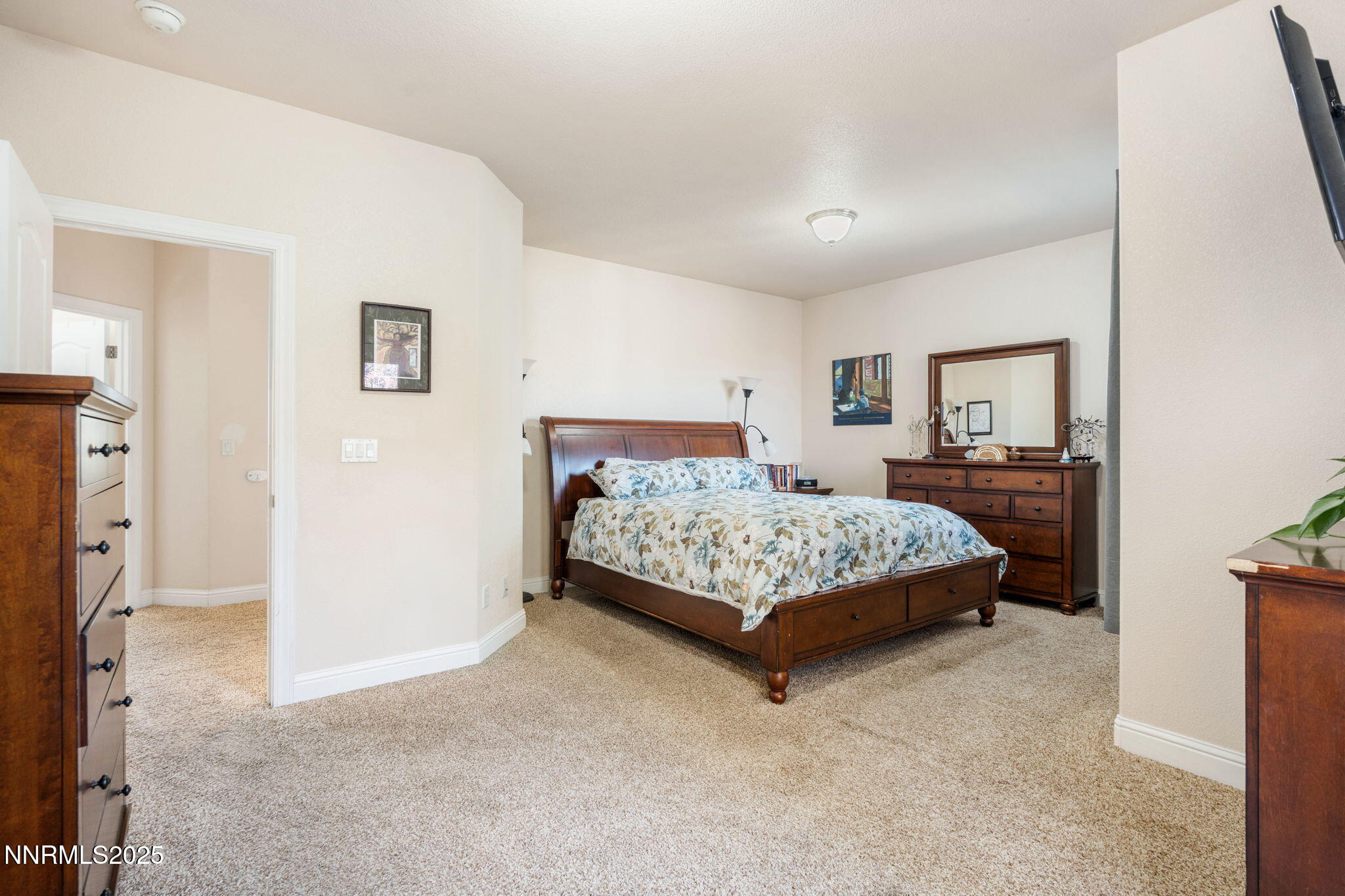 306 San Roma Drive Dayton, NV 89403 - Photo 23 of 46 a bedroom with a bed a mirror and a dresser