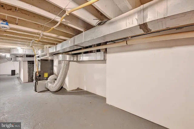 a view of storage room with windows